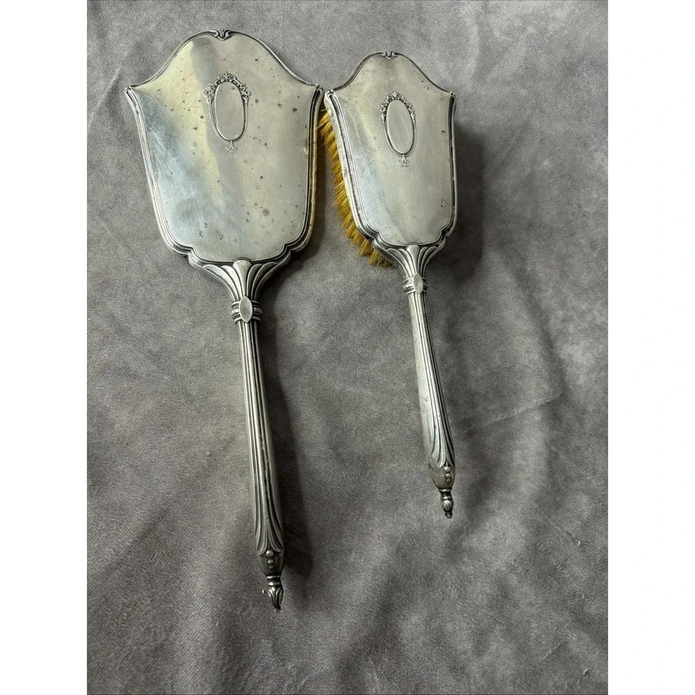 VINTAGE WEBSTER STERLING SILVER 925 WOMENS BRUSH & MIRROR SET 420 GRAMS